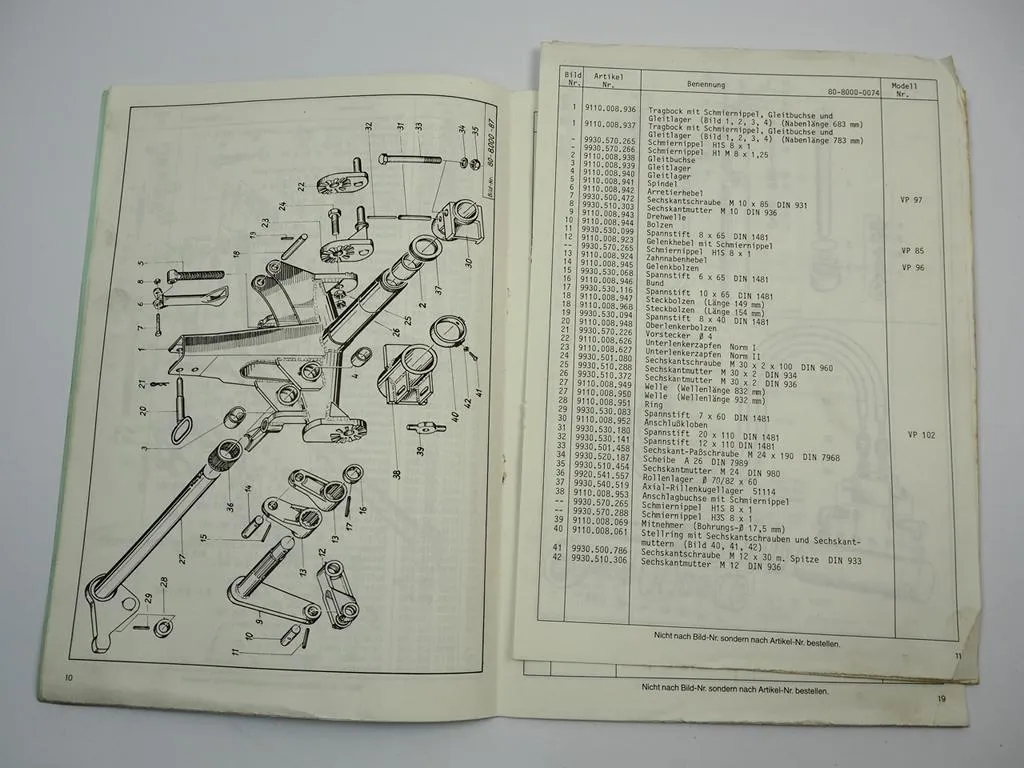 Niemeyer Volly Mat 1002 Volldrehpflug Betriebsanleitung Ersatzteilliste 1980
