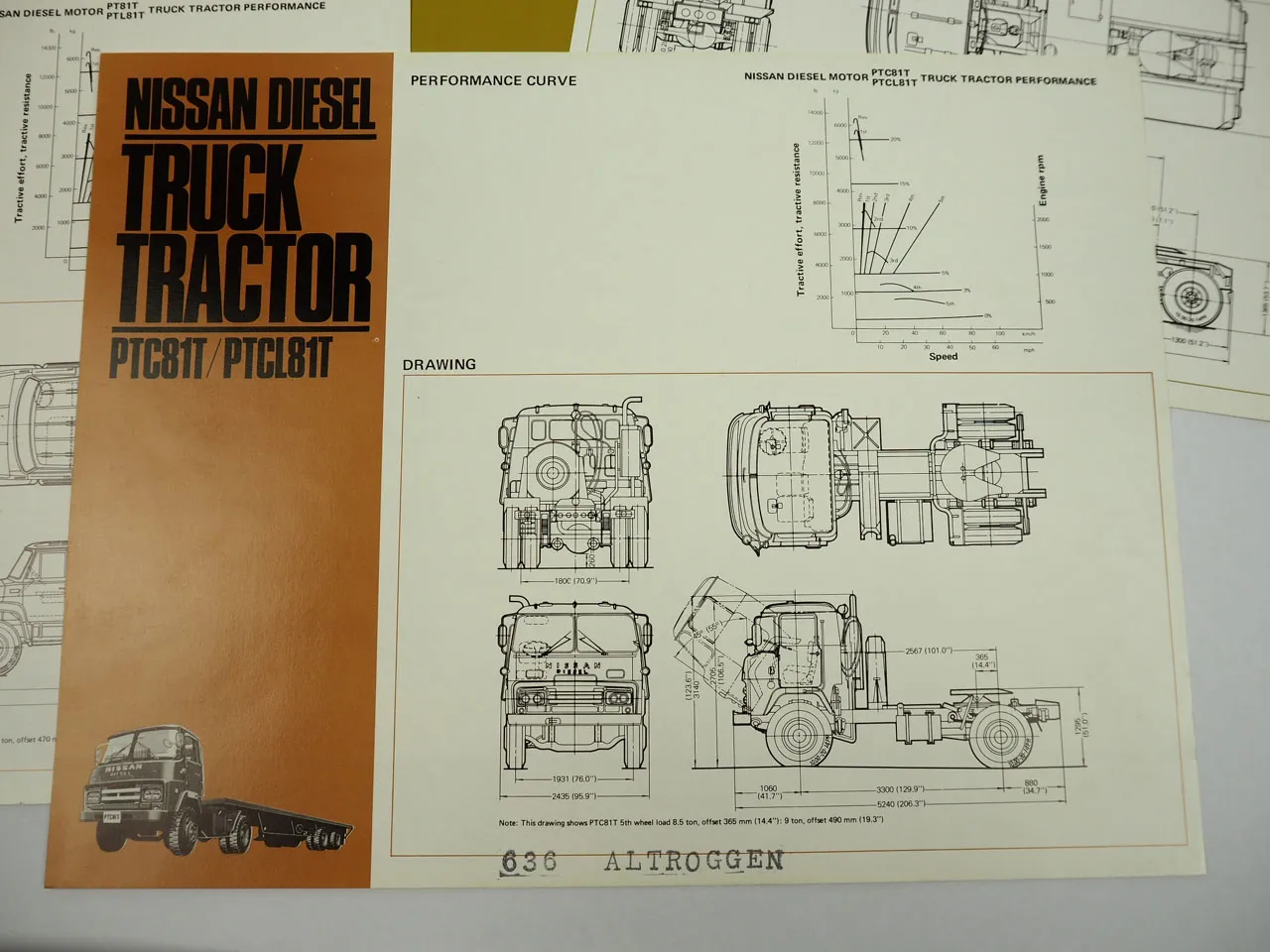 Nissan 6TC 6TW PT Diesel Truck Sattelzug LKW 7x Prospekt Brochure 1960er Jahre