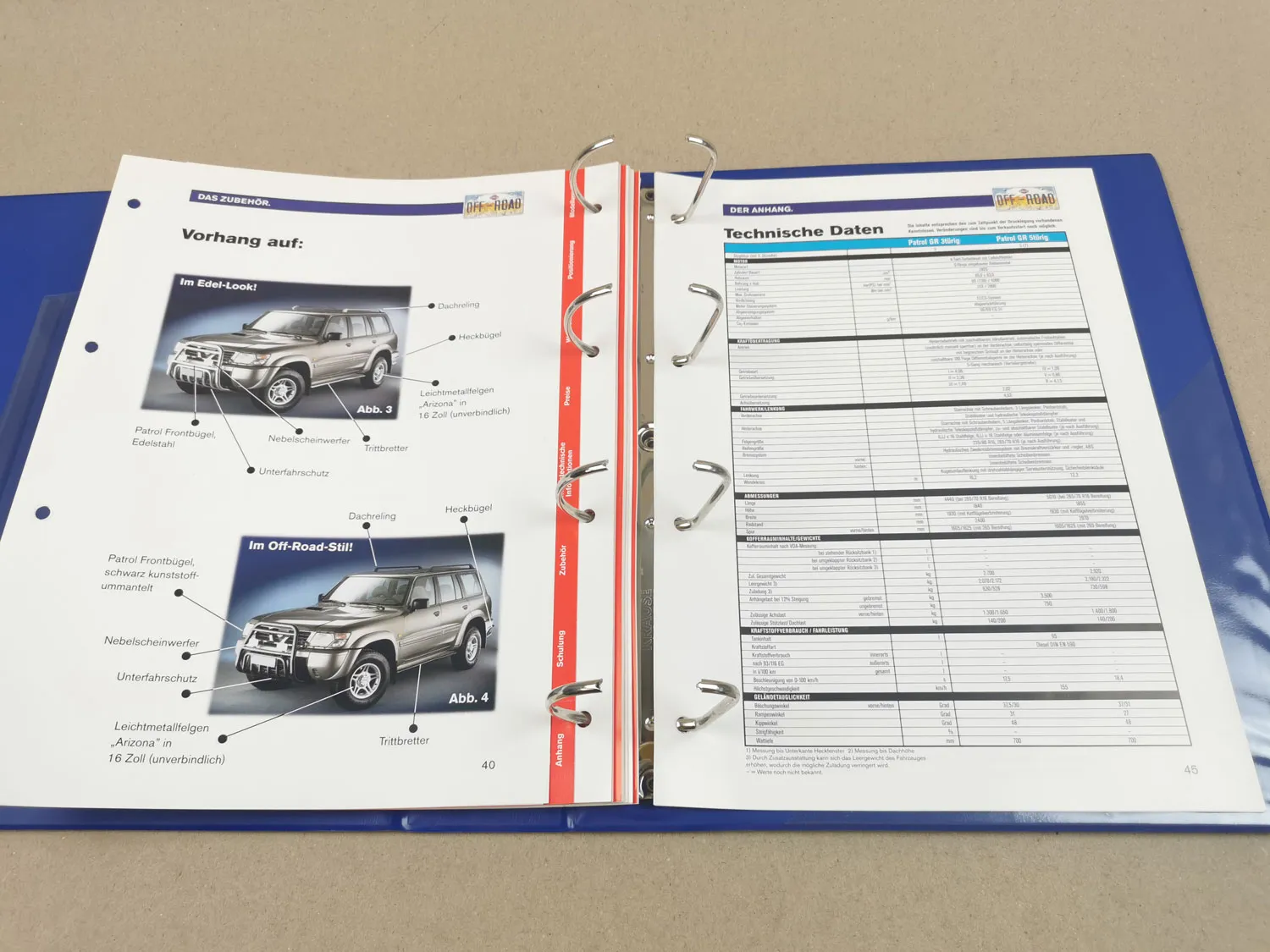 Nissan der neue Pathfinder Patrol GR Produkteinführung 1998 mit 49 Seiten