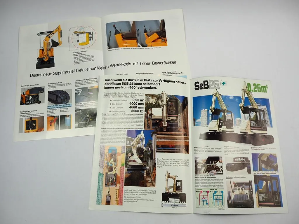 Nissan S&B25 Kompaktbagger Hanix N150-2 Minibagger 2x Prospekt