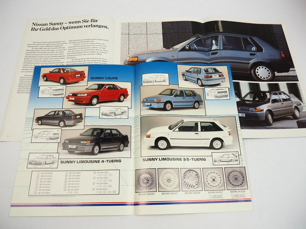 Nissan Sunny PKW 2x Prospekt 1990