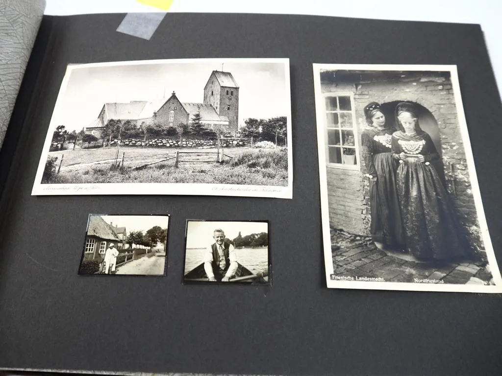 Nodseebad Wyk a. Föhr Fotoalbum mit 16 AK Hafen Dampfer Luftaufnahme 30/40er J