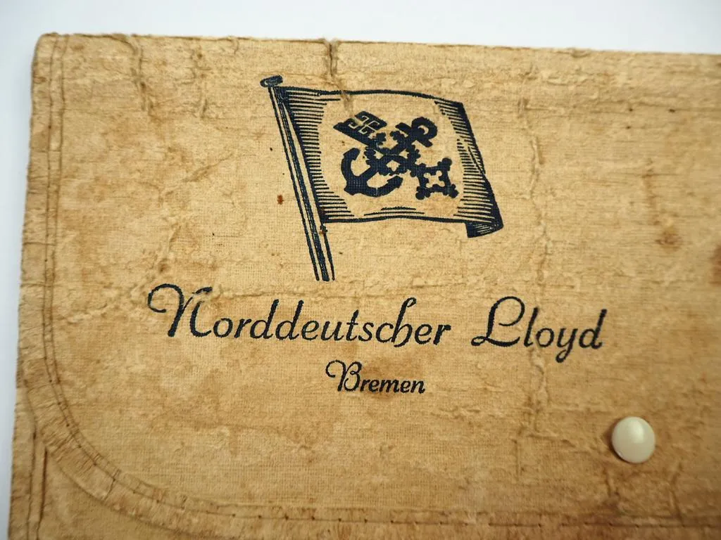Norddeutscher Lloyd Bremen orig Mappe für Reiseunterlagen Schiffsreise 1910/30