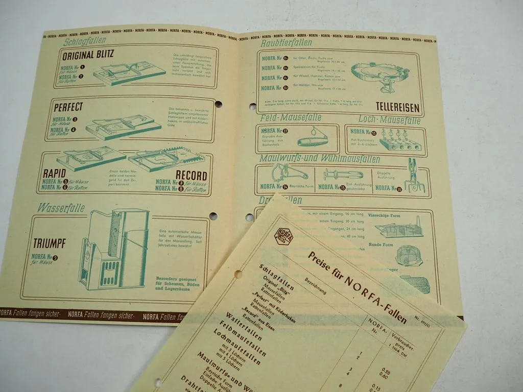 NORFA Fallen Friedrich Küker Wennigsen Hannover 1949 Mäusefalle Reklame
