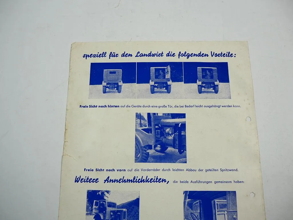 Normag Universal Fahrerhaus für NG 23K 25 PS Schlepper Prospekt ca 1949