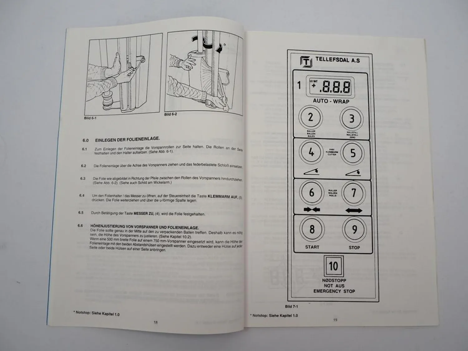 Norse 1500 1504 EH Auto Wrap Ballenwickler Betriebsanleitung Ersatzteilliste 1995