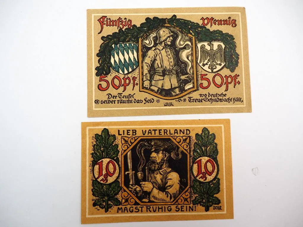 Notgeld Bayern Schwanenstadt Passau Landsberg Saulgau Immenstadt 1917/20
