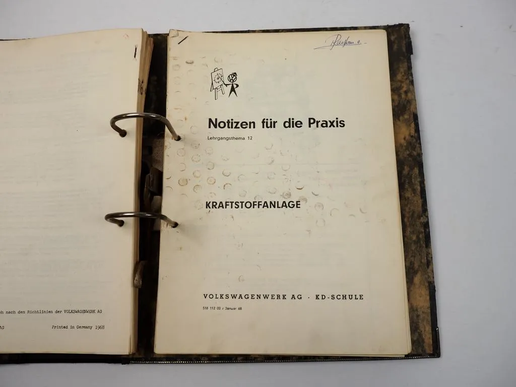 Notizen für die Praxis 1-16 von 1968 VW Käfer Transporter T2 Bus Volkswagen KD