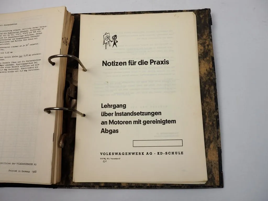 Notizen für die Praxis 1-16 von 1968 VW Käfer Transporter T2 Bus Volkswagen KD