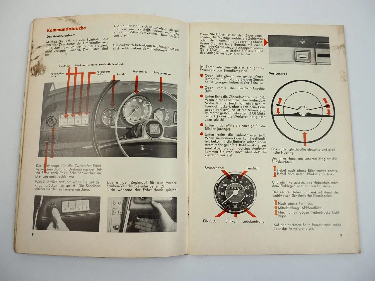 NSU 1000 C Betriebsanleitung Bedienungsanleitung Wartung 1968