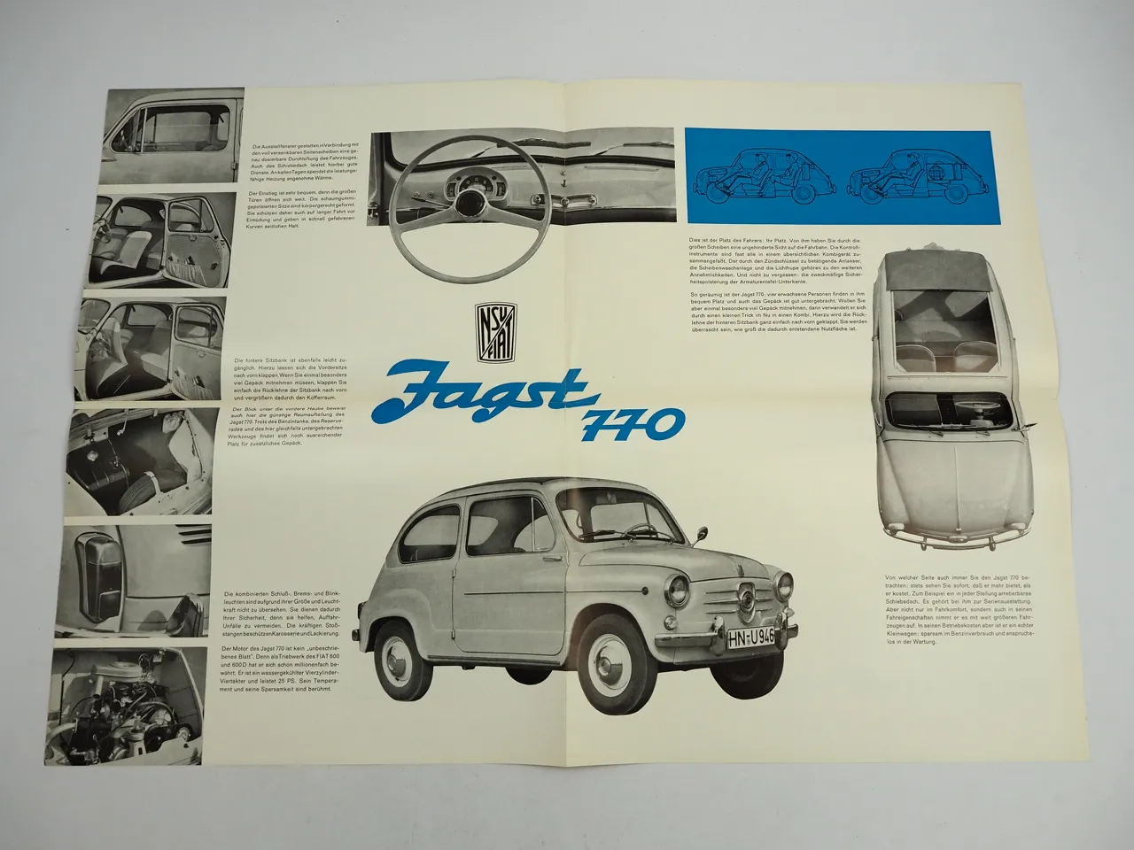 NSU Fiat Typ Jagst 770 PKW 25 PS Prospekt 1960er Jahre