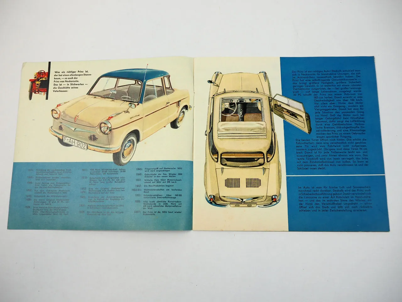 NSU Prinz I II 30 30E Prospekt ca. 1958
