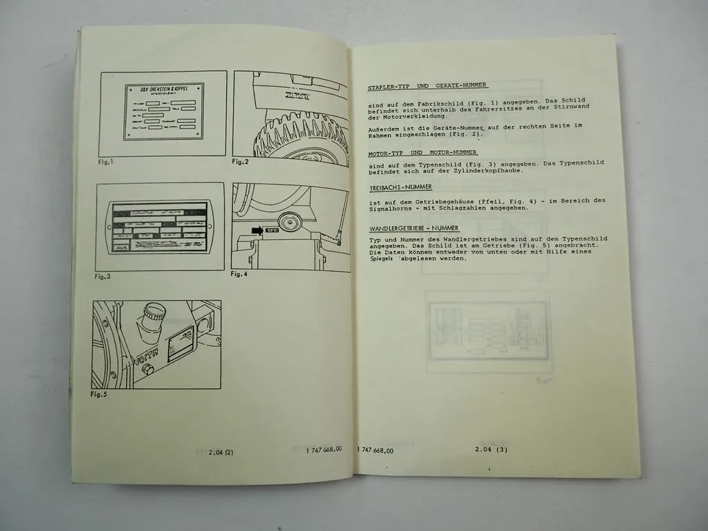 O&K A30 Gabelstapler Betriebsanleitung Bedienungsanleitung