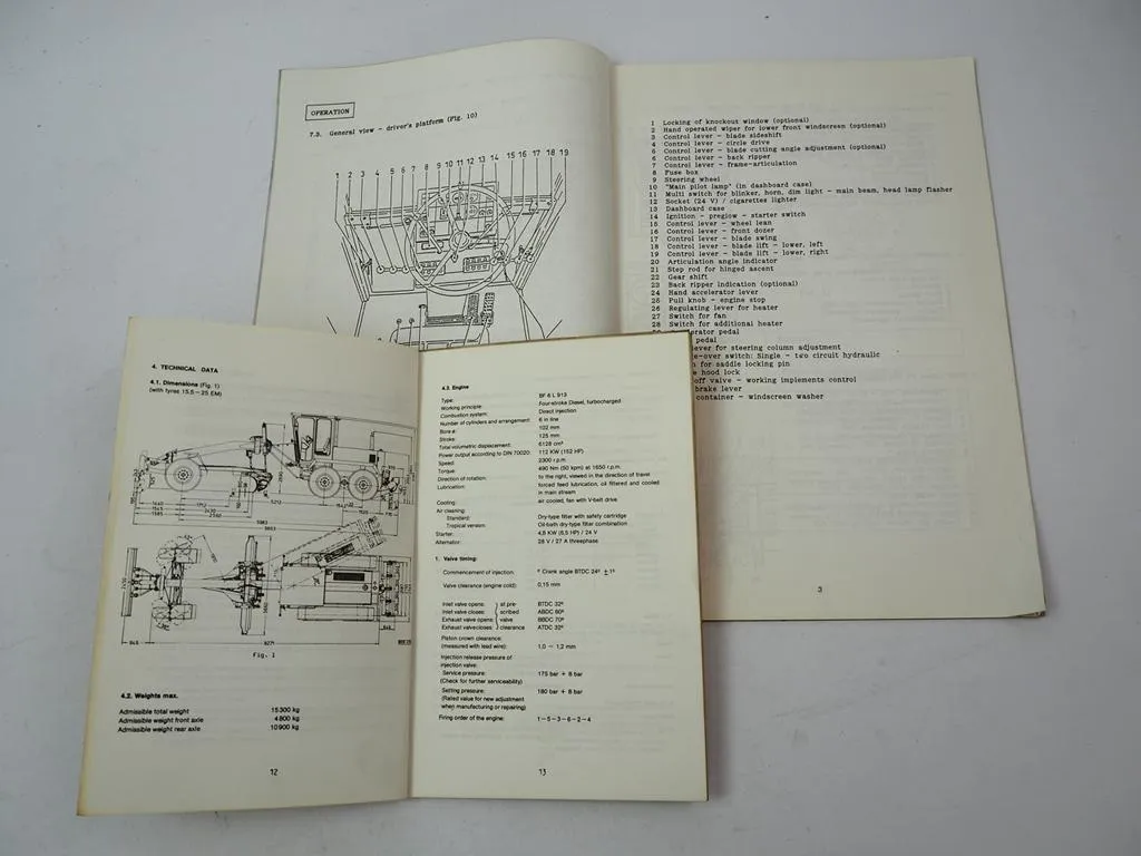 O&K F156 F156A Grader Operation Manual Care Maintenance 1986
