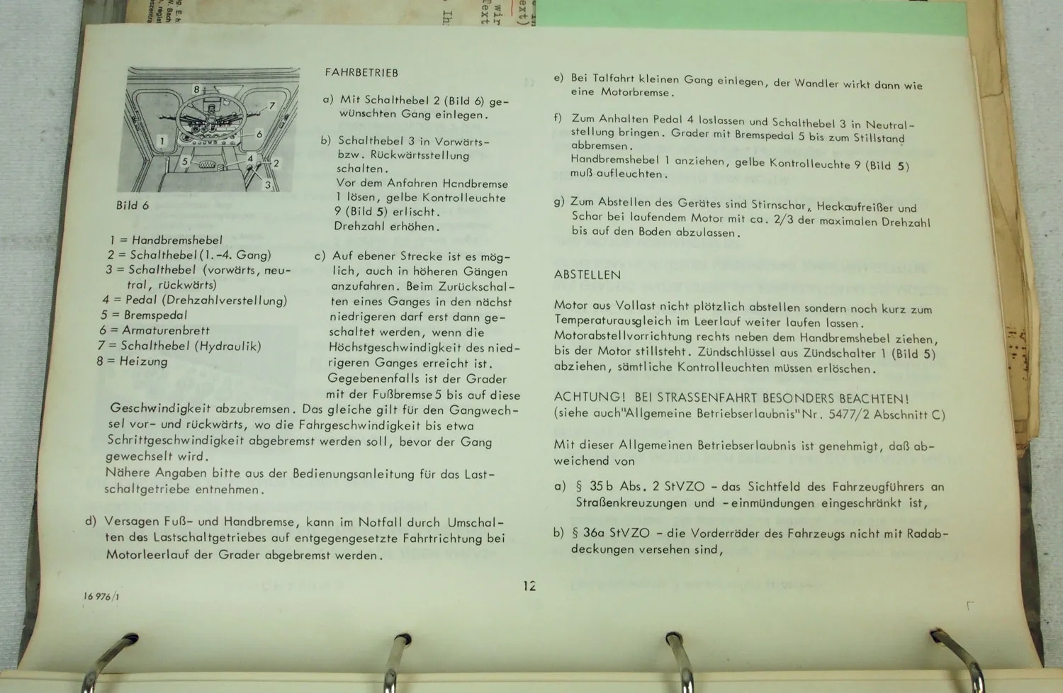 O&K G8 Grader Ersatzteilliste Betriebsanleitung Schaltplan Elektrik um 1970