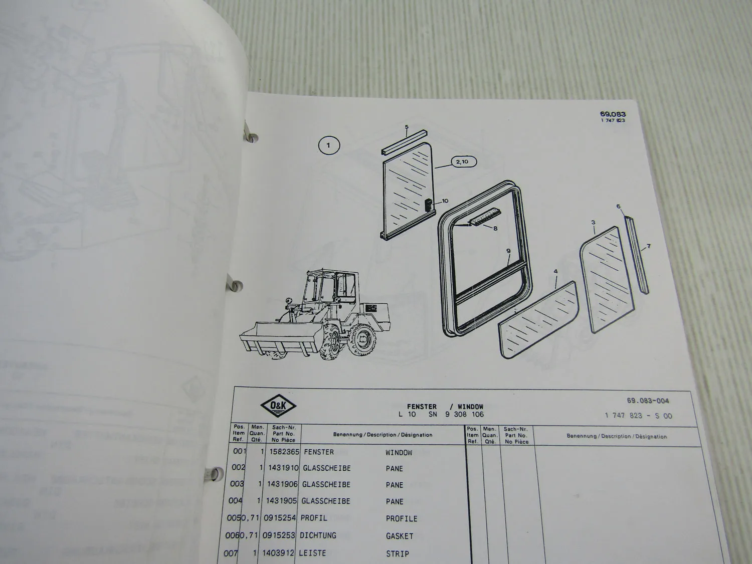 O&K L10 Radlader Betriebsanleitung Ersatzteilliste Schaltplan Hydraulik Elektrik