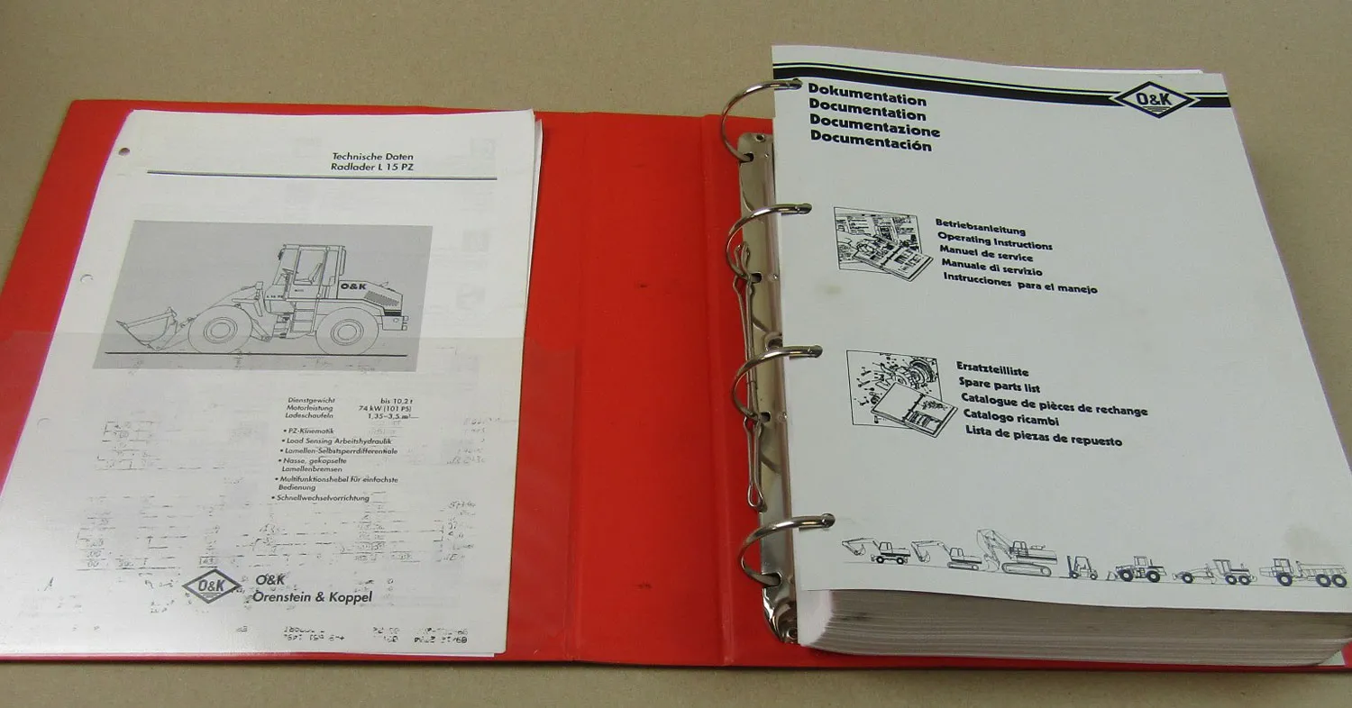 O&K L15 PZ Betriebsanleitung Wartung Instandhaltung Ersatzteilkatalog