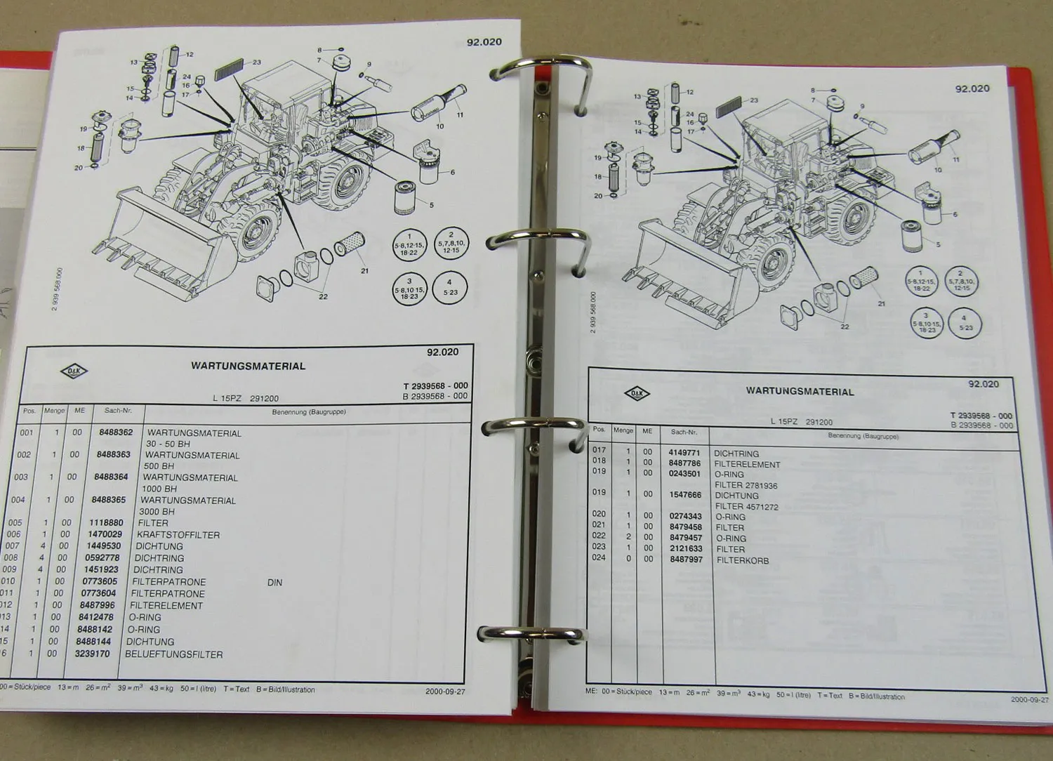 O&K L15 PZ Betriebsanleitung Wartung Instandhaltung Ersatzteilkatalog