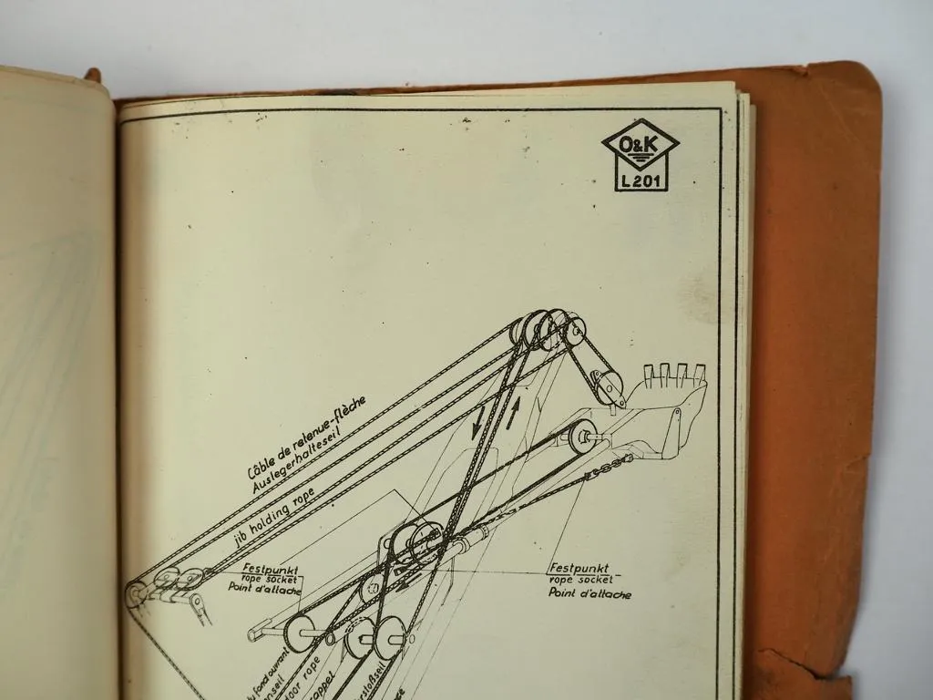 O&K L201 Luft Diesel Raupenbagger Betriebsanleitung 1950er Jahre