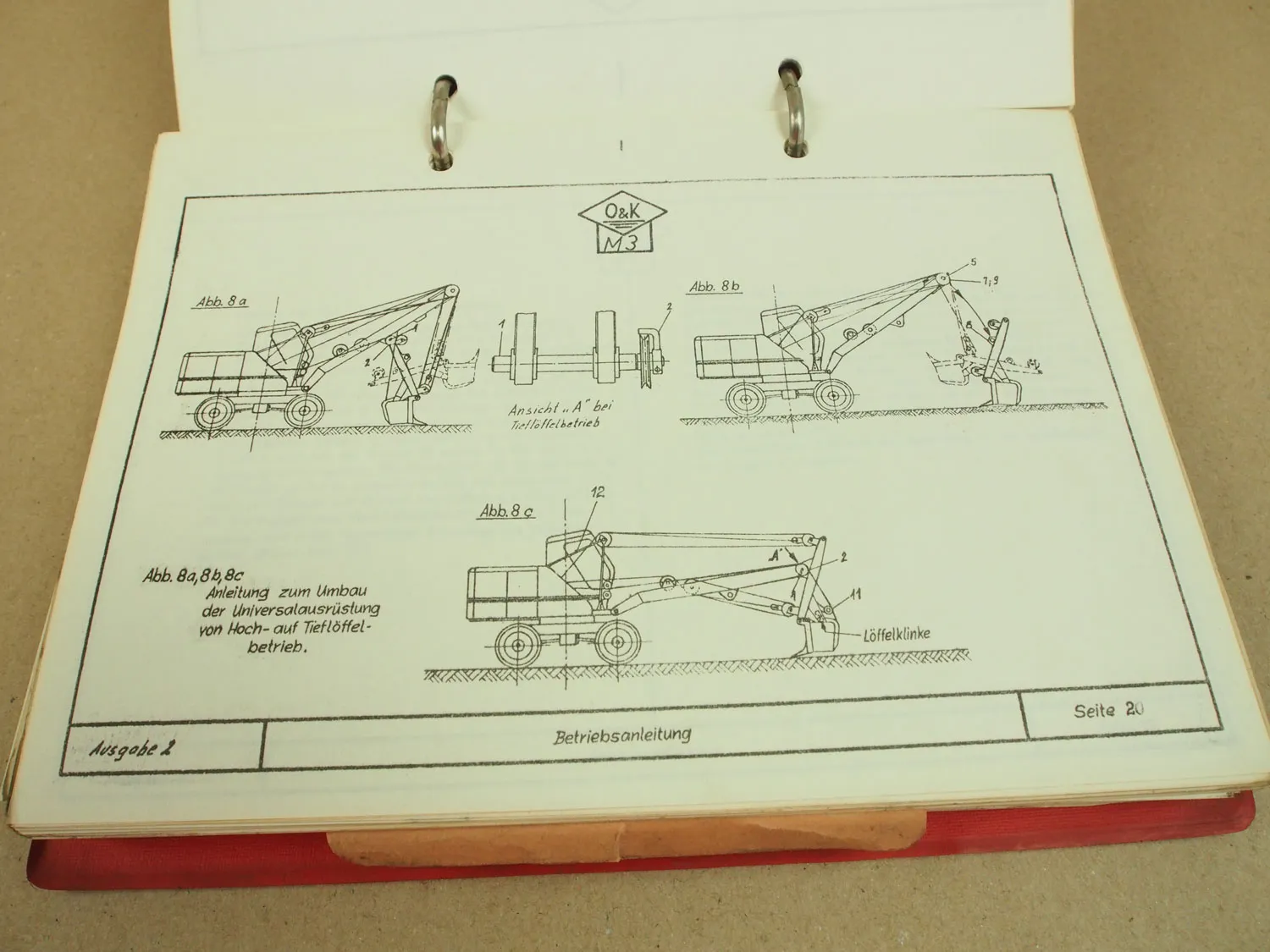O&K LMG M3 Bagger Betriebsanleitung Ersatzteilliste ca. 1966