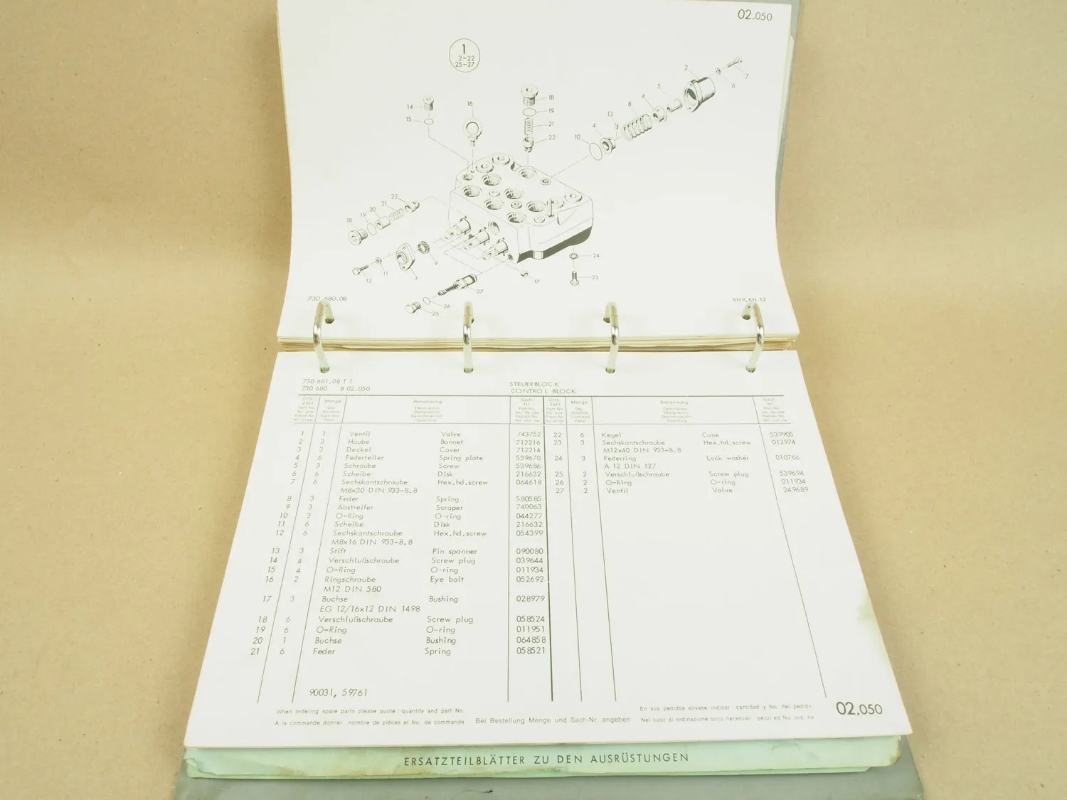 O&K RH12 B Bagger Betriebsanleitung Ersatzteilliste Orenstein & Koppel 1979