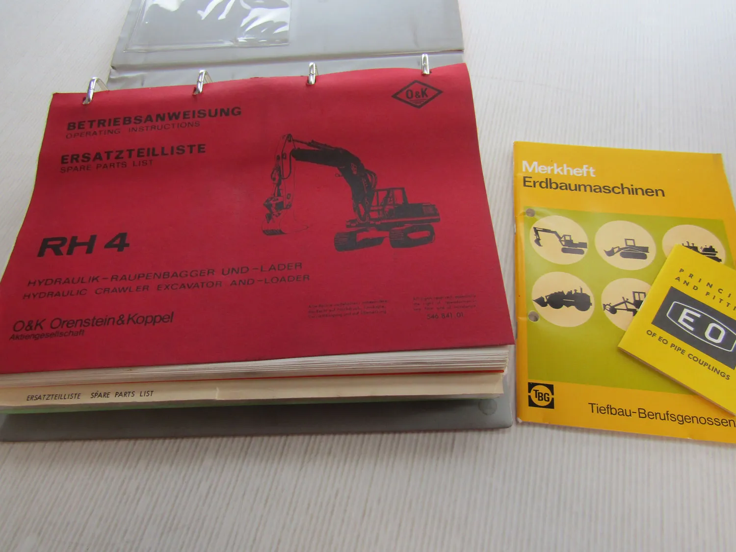 O&K RH4 Bagger Betriebsanleitung Bedienung Hydraulikplan Ersatzteilliste ca 1974