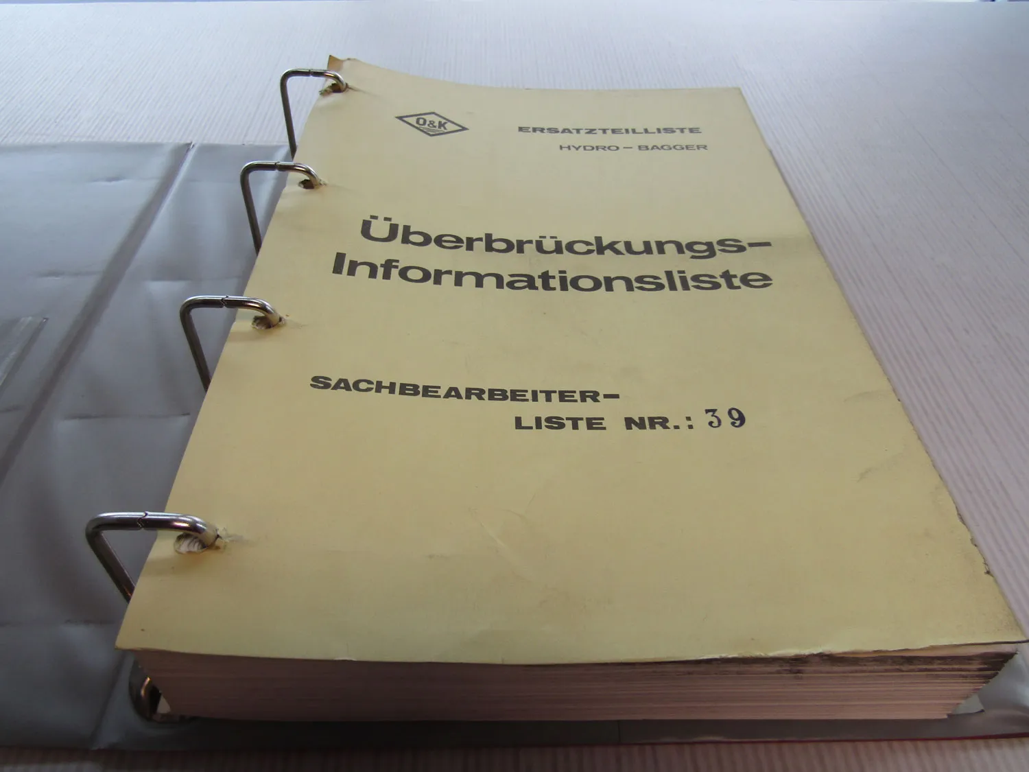 O&K RH4 MH4 Ersatzteilliste für Ausrüstungen Schaltplan ca 1969