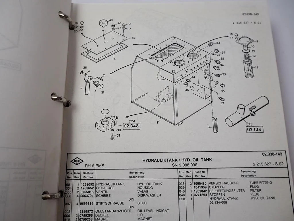 O&K RH6 PMS Bedienung Wartung Hydraulik Ersatzteilkatalog Schaltplan 1992