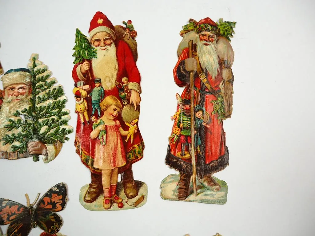 Oblaten Glanzbilder Weihnachtsmann Hänsel & Gretel Weihnachten Santa Claus