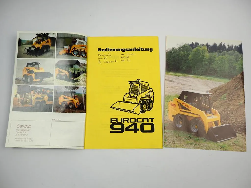 ÖSWAG Eurocat 940 Kompaktlader Betriebsanleitung 2x Prospekt ca. 1995