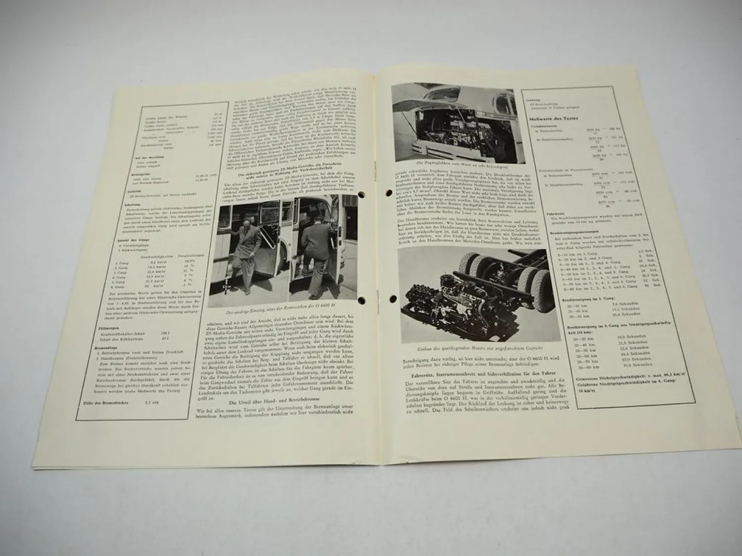 Omnibus Revue Mercedes-Benz O 6600 H im Test Sonderdruck Bericht 8/1952