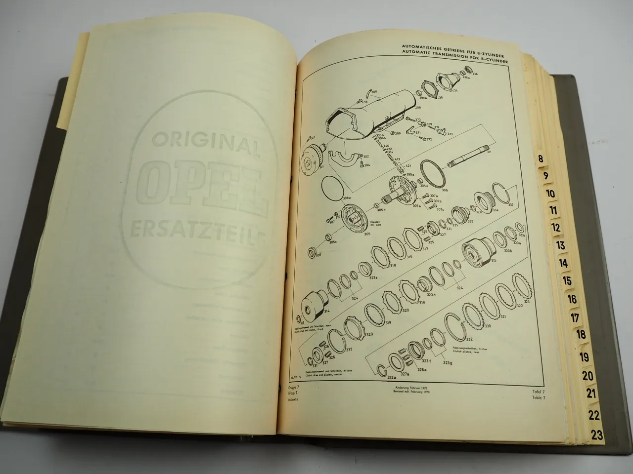 Opel Admiral B B-L Diplomat B Teilekatalog Ersatzteilliste Ersatzteilkatalog 1969 / 1973