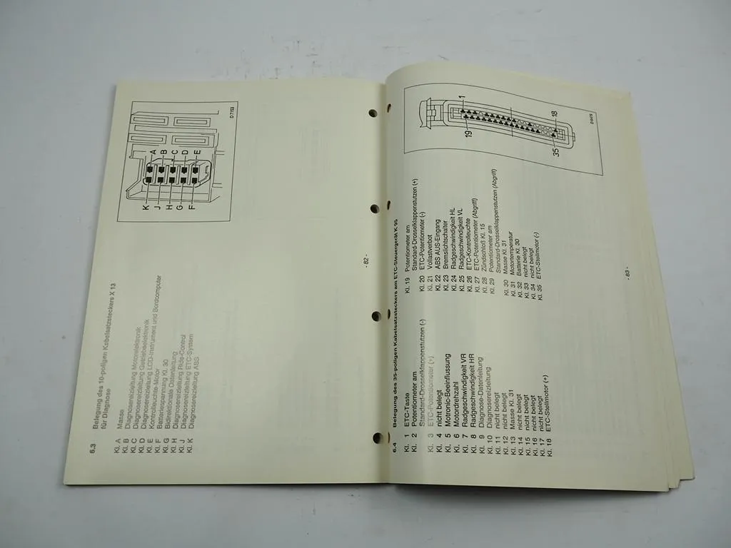 Opel Astra F Prüfanleitung ETC Steuergerät Electronic Traction Control Tech1
