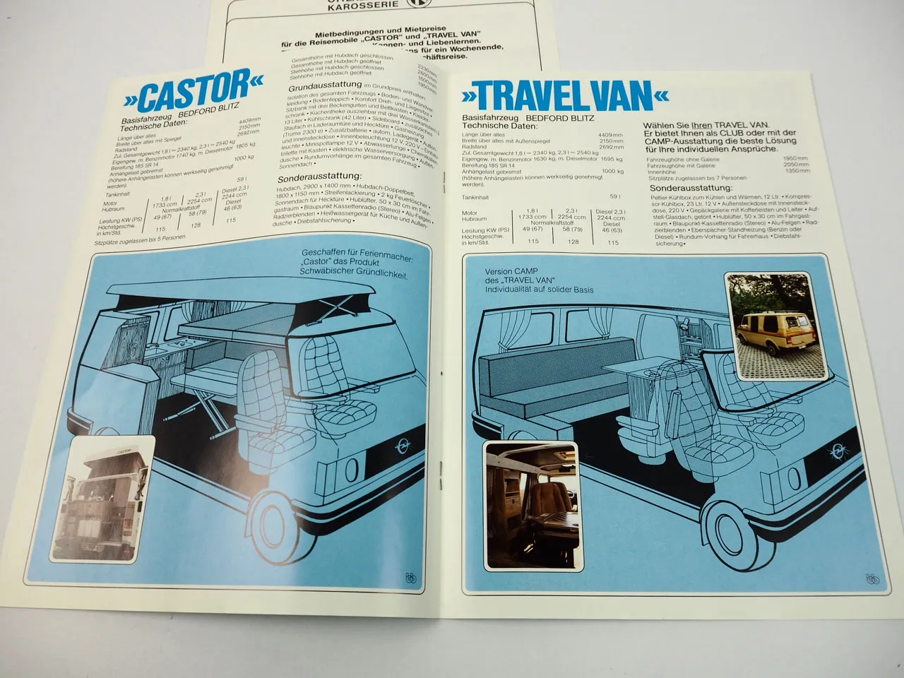 Opel Bedford Blitz Travel Van Castor Reisemobil Wohnmobil Ottenbach Karosserie