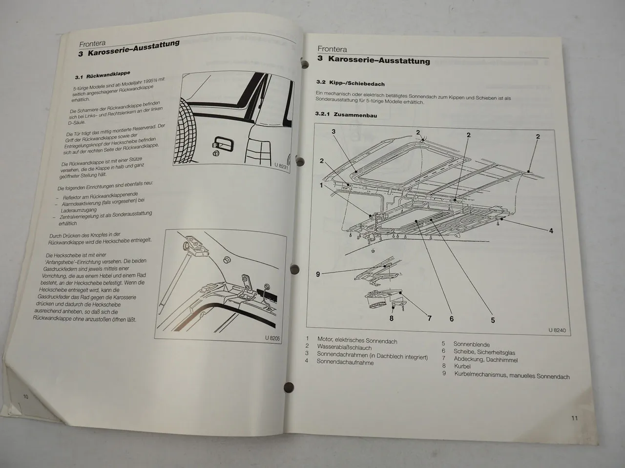 Opel Frontera A Technische Neuheiten Dokumentaton MJ 1995 1/2