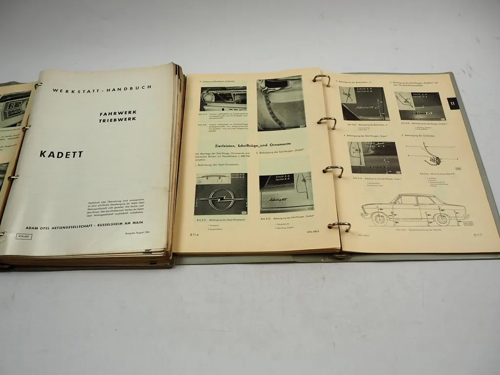 Opel Kadett A / B Werkstatthandbuch Reparaturanleitung in 2 Bänden 1962 - 1966