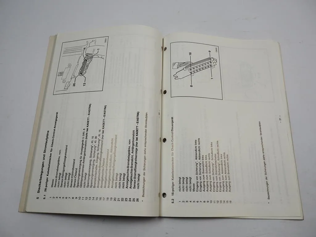 Opel Kadett E Vectra Calibra Senator B Check Control Prüfanleitung 1990