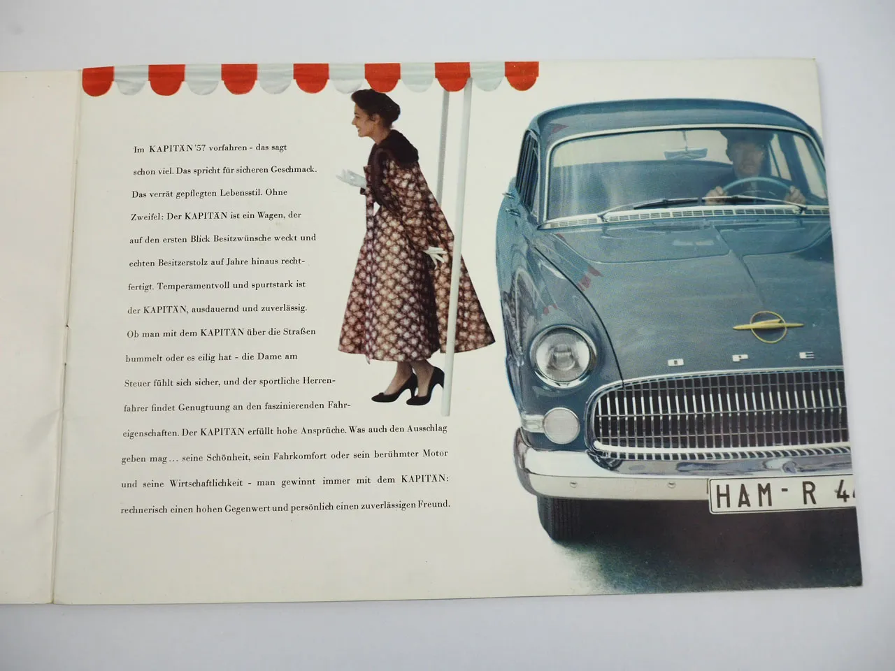 Opel Kapitän 75 PS Prospekt Technische Daten 1956/57