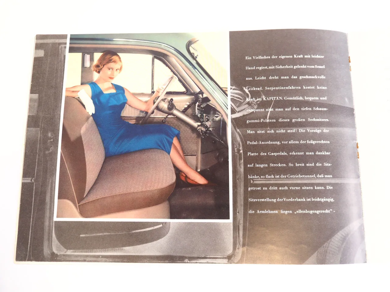 Opel Kapitän 75 PS Prospekt Technische Daten 1956/57