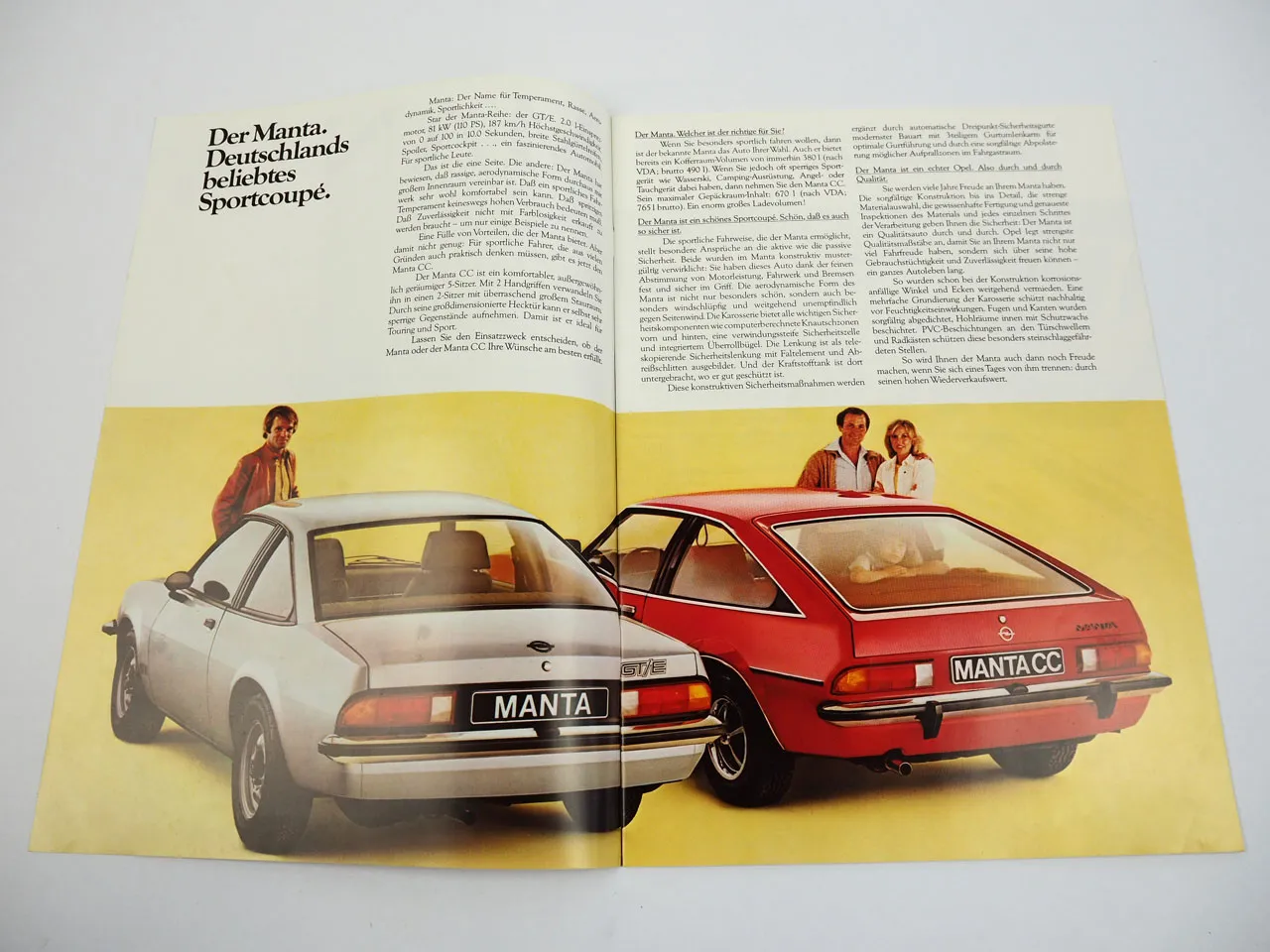 Opel Manta B CC Prospekt Technische Daten 1979