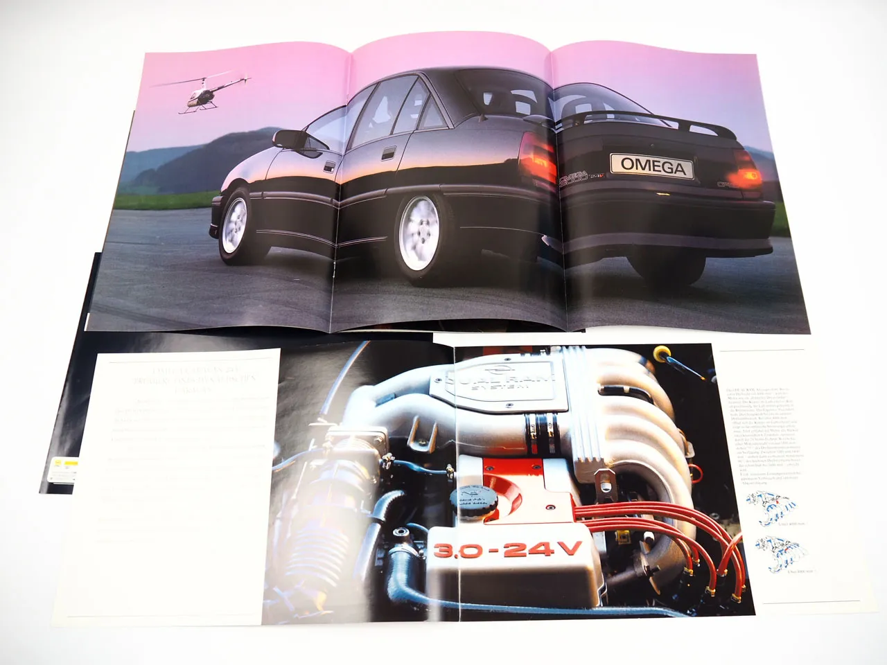 Opel Omega Limousine Diamant Caravan 3000 3,0i 24V 4x Prospekt 1990/91