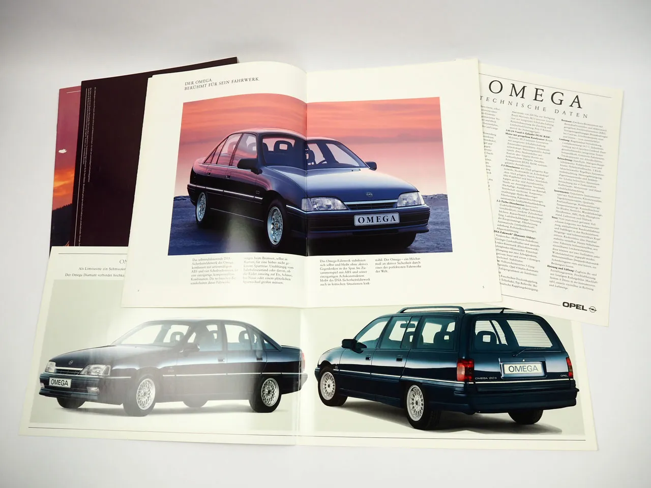 Opel Omega Limousine Diamant Caravan 3000 3,0i 24V 4x Prospekt 1990/91