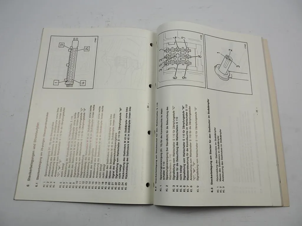Opel Omega Senator B Prüfanleitung Fahrwerkdämpfung Werkstatthandbuch 1990