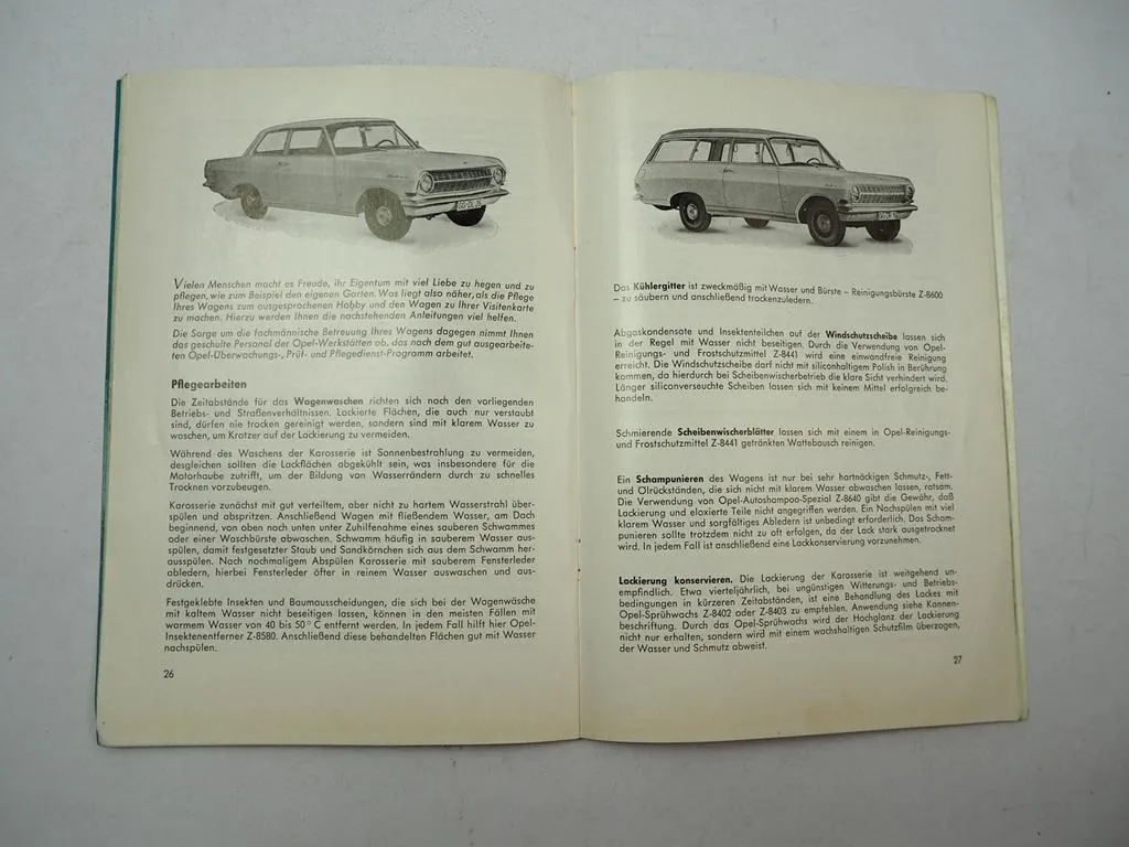 Opel Rekord A Betriebsanleitung Bedienungsanleitung Wartung 1964