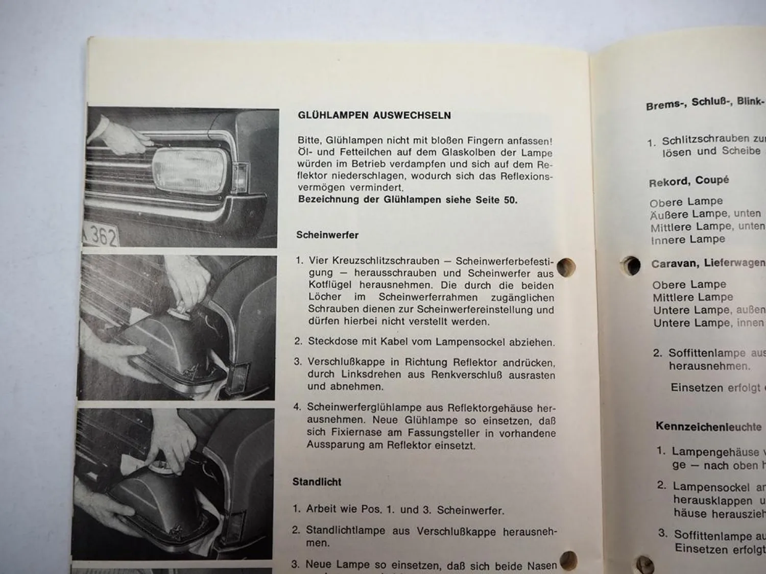 Opel Rekord C Betriebsanleitung Bedienungsanleitung Scheckheft 1967