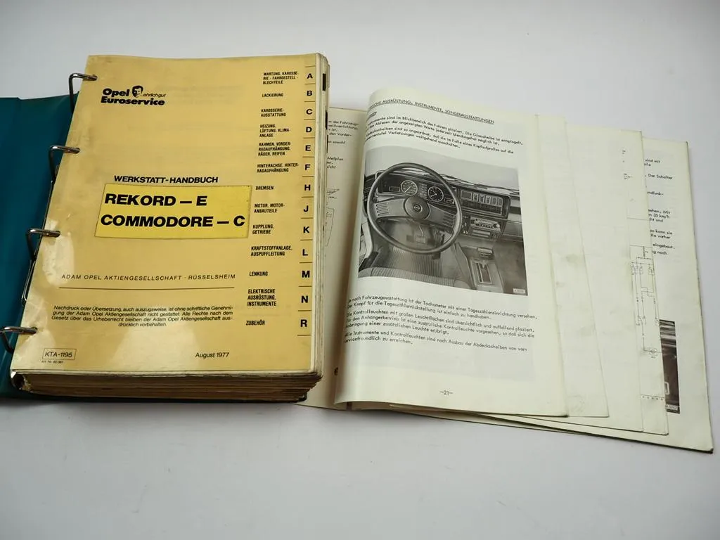 Opel Rekord E Commodore C Werkstatthandbuch 1977/84 Reparaturanleitung