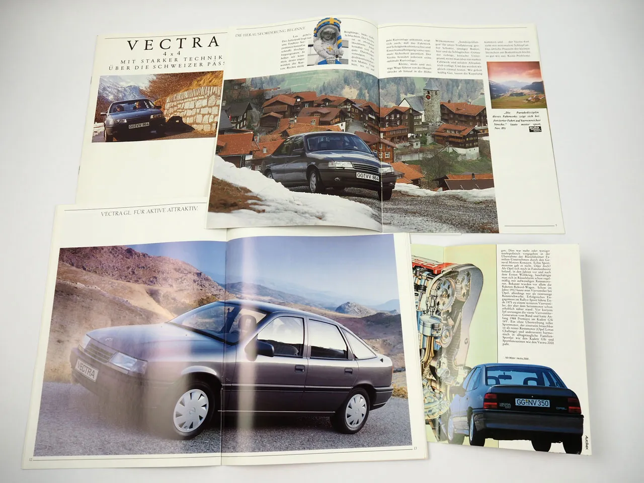 Opel Vectra 5x Prospekt Fahrbericht Technische Daten 1988 bis 2001