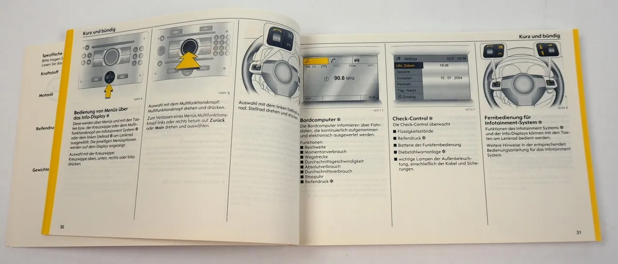 Opel Zafira B Bedienungsanleitung Wartung Betriebsanleitung Stand April 2005