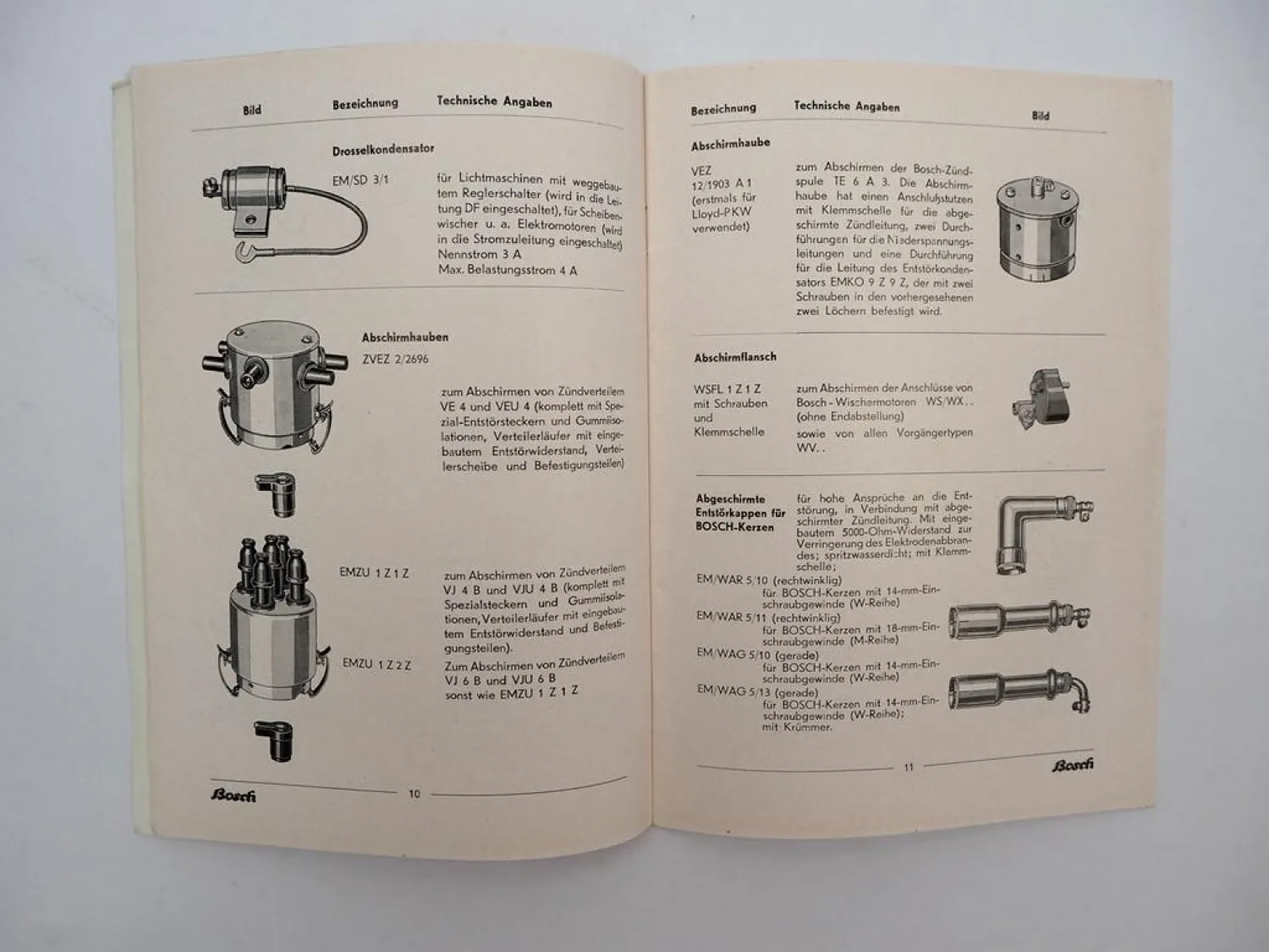 Orig. Bosch Funk-Entstörung der elektrischen Anlage im Kraftwagen Handbuch 1955