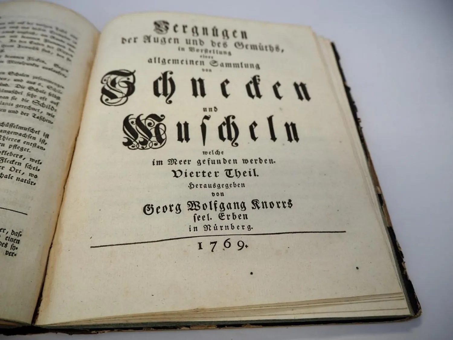 Orig. Buch Georg Wolfgang Knorr 1757 - 69 Muscheln und andere Geschöpfe Nürnberg